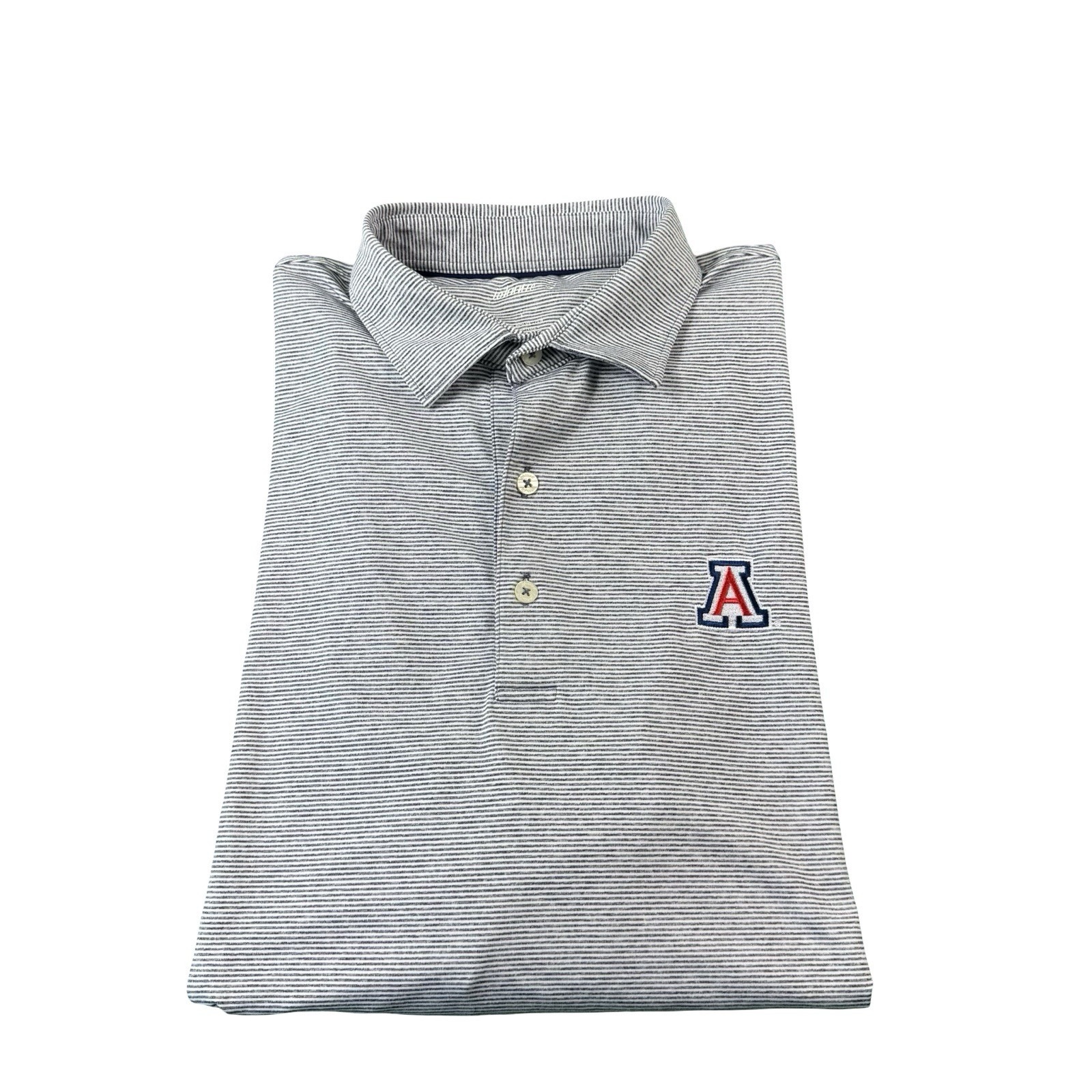 Johnnie-O Blue White Striped Arizona Wildcats Mens Performance Golf Polo Size L